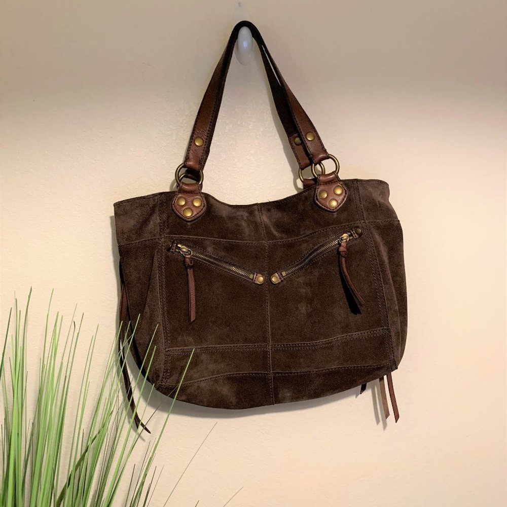 LUCKY BRAND BROWN SUEDE BAG